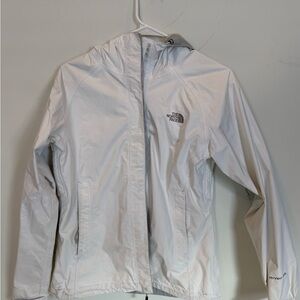 The North Face White Hooded Rain Shell Jacket